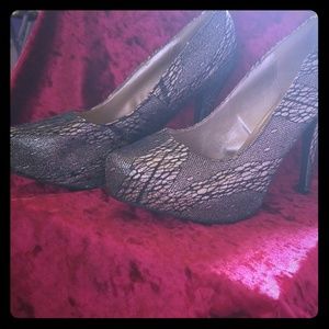 Gold and Black Heels size 12